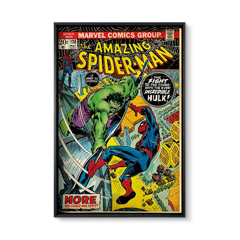 Marvel Super Hero Decorative Painting Anime Spider Man Art Poster Retro American Film Mural Home Childrens Room Wall Decor Print