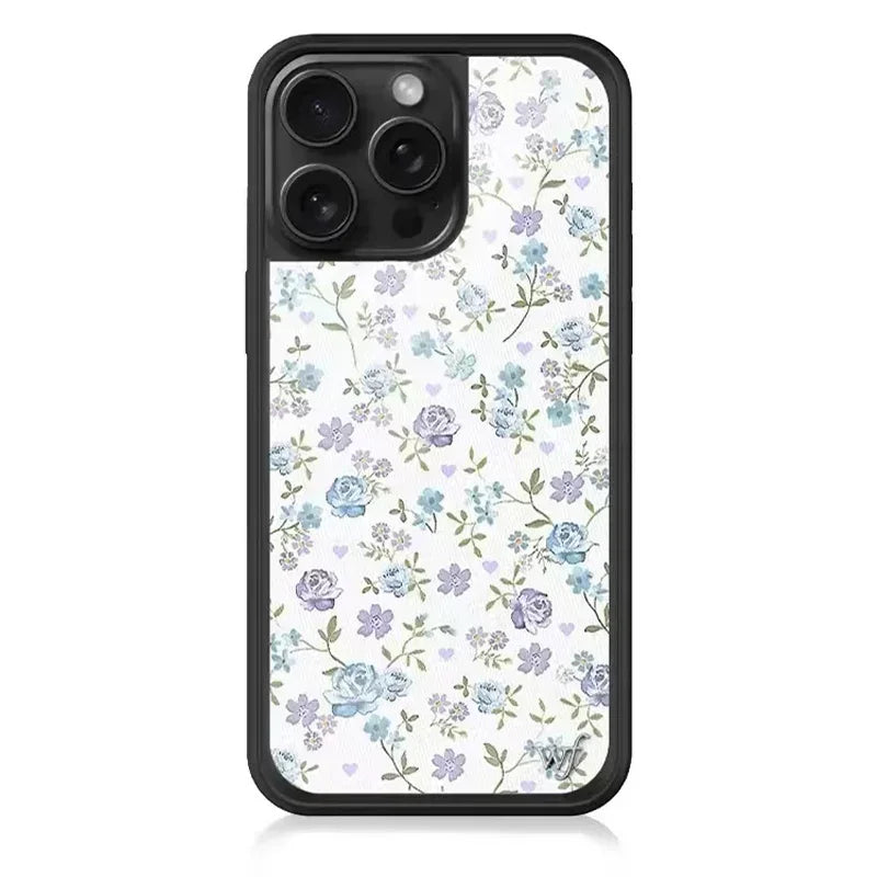 Fashion Wildflower Cartoon Swans Phone Case for iPhone 13 Pro 14 pro 15 Max 16 pro max 12 Cute Puppy  WF Deer Cherry Protection