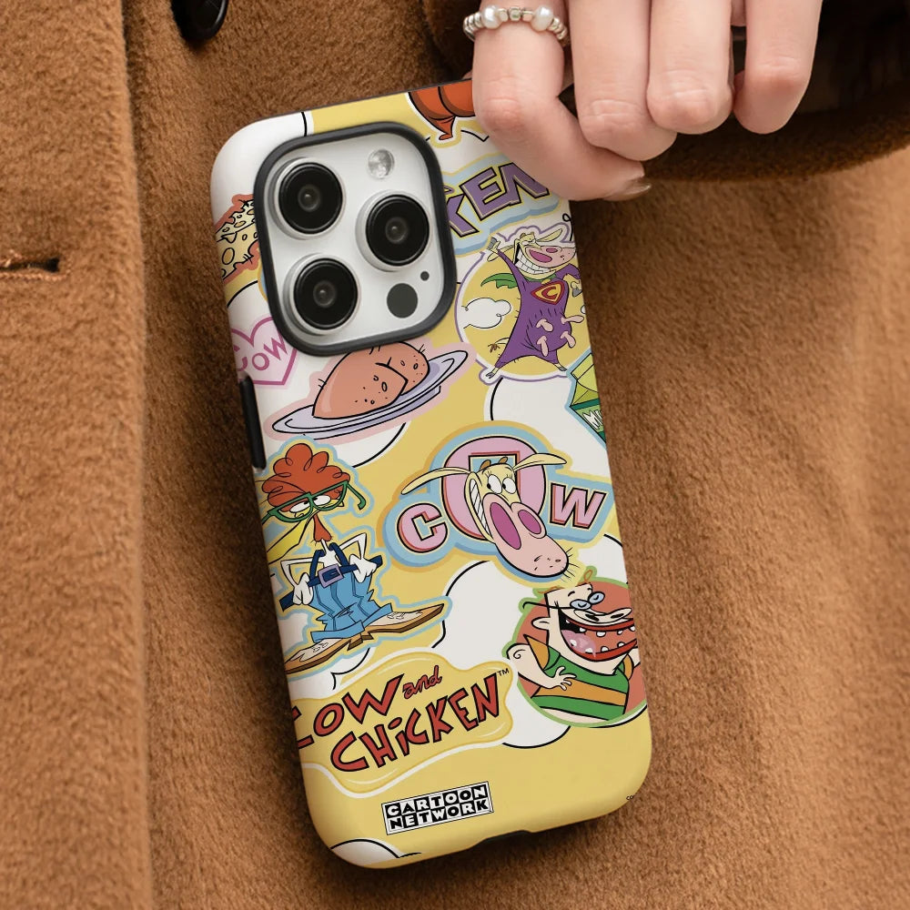 Cartoon Cow Chicken Sticker Phone Case Phone Case Film shell For iPhone 16 15 14 13 12 11 Pro Max Plus