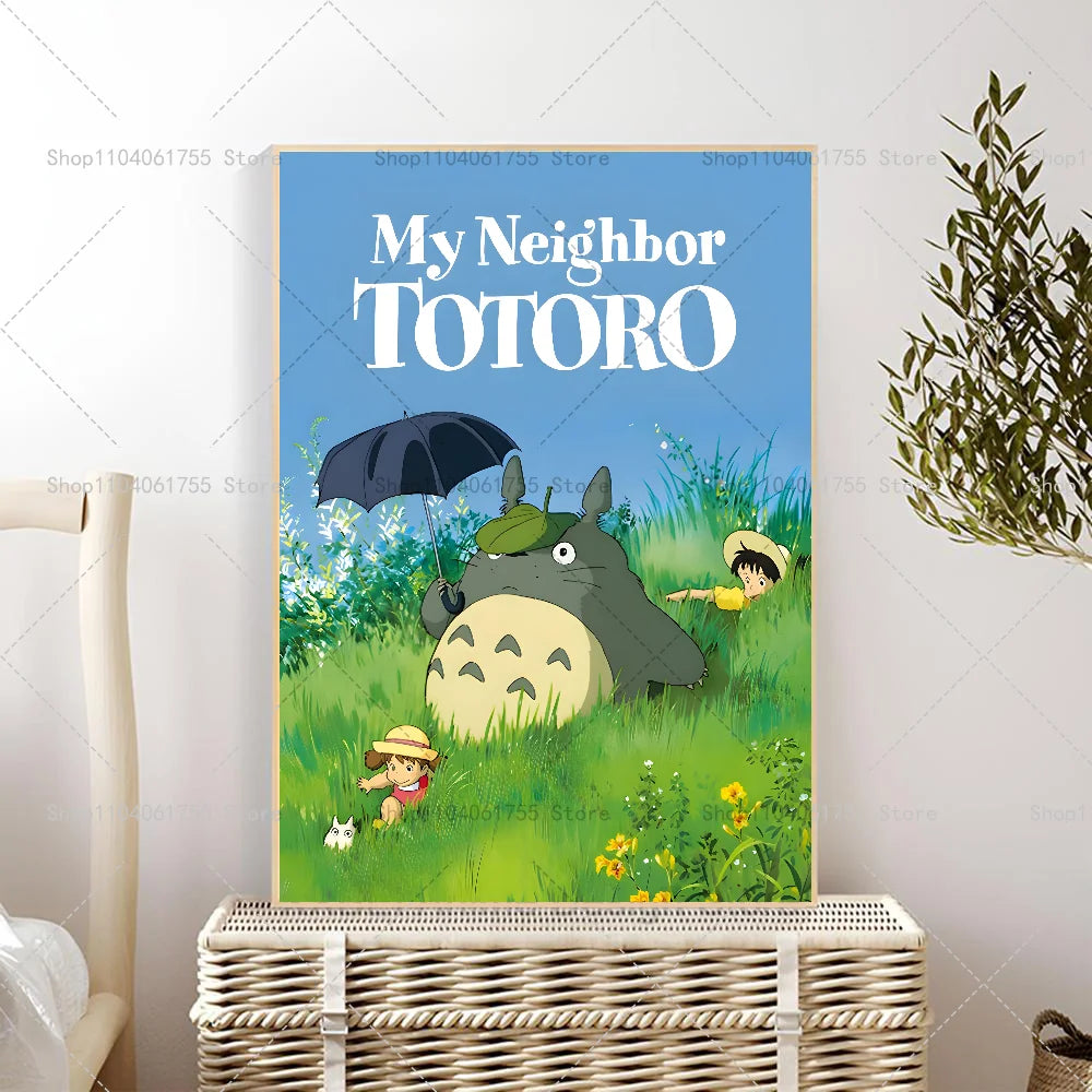 1PC Anime M-My N-Neighbor T-Totor Poster Self-adhesive Art Waterproof Paper Sticker Coffee House Bar Room Wall Decor