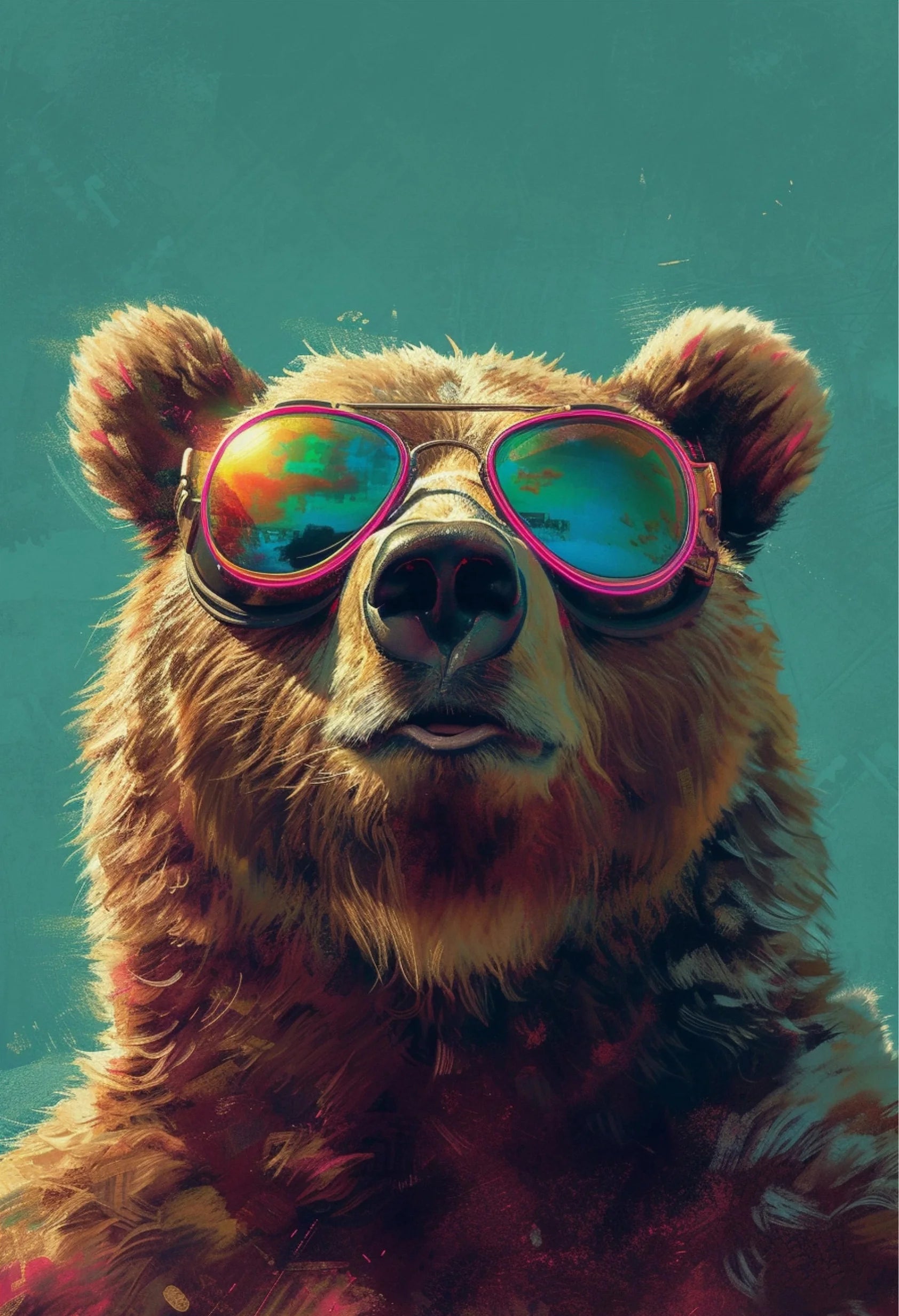 Animals With Sunglasses Art Poster Cool Cat Tiger Lion Giraffe Rabbit Wall Art Picture Canvas Print Painting Home Decoration