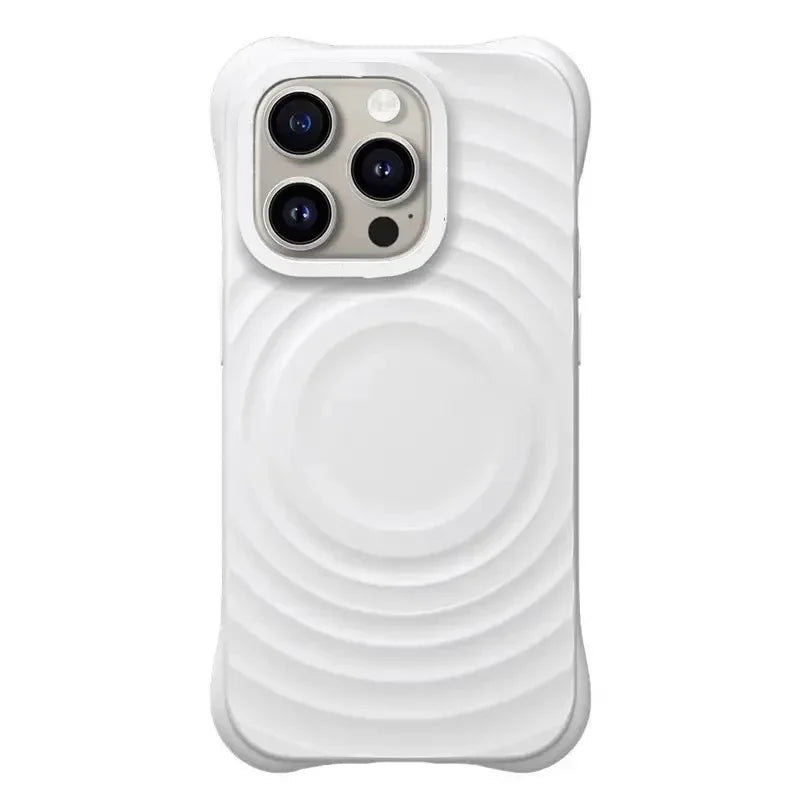 Ripple Silicone Engraved Letters Magnetic Phone Case Cover for IPhone 12 13 14 15 Pro Max Case for IPhone 15 Pro Max