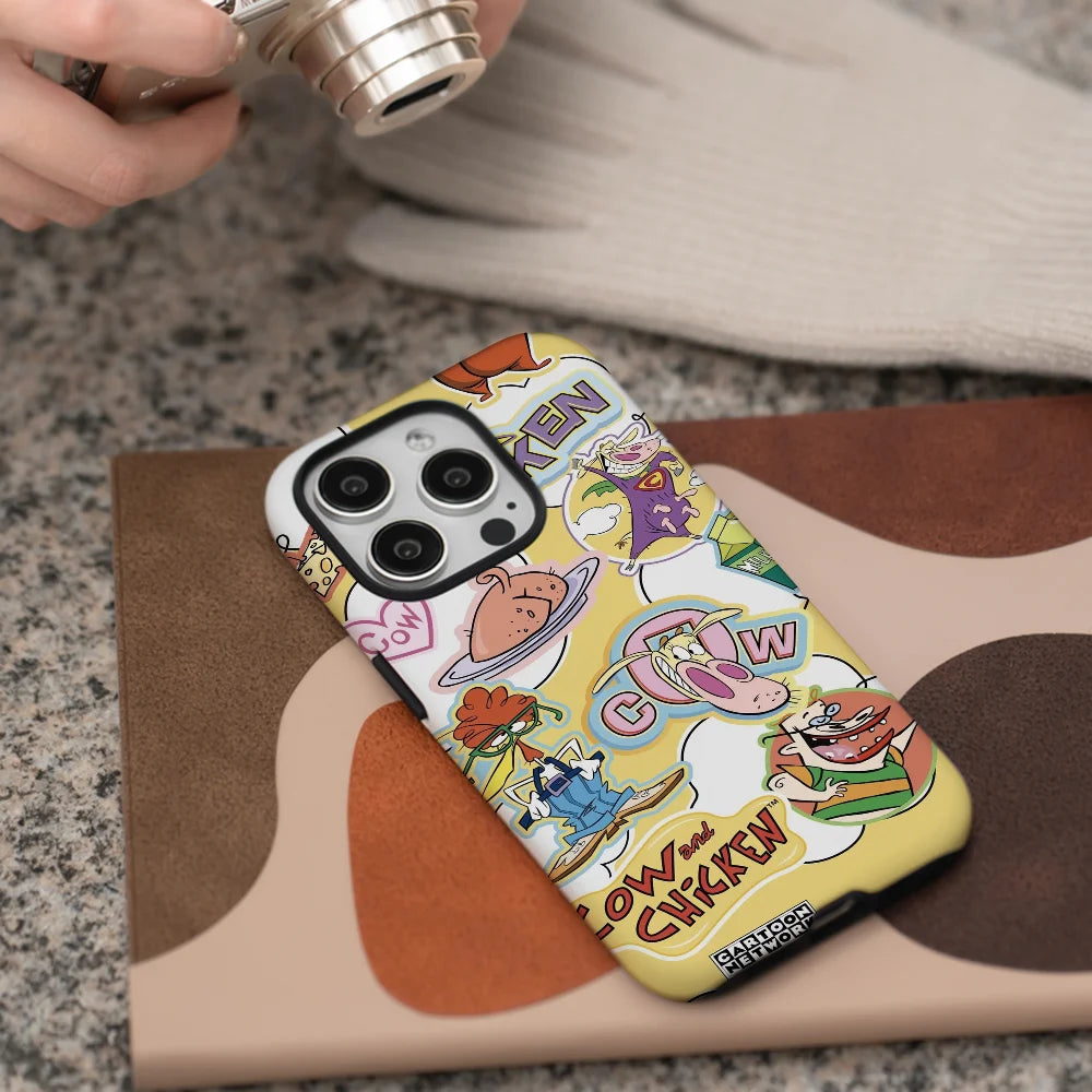 Cartoon Cow Chicken Sticker Phone Case Phone Case Film shell For iPhone 16 15 14 13 12 11 Pro Max Plus