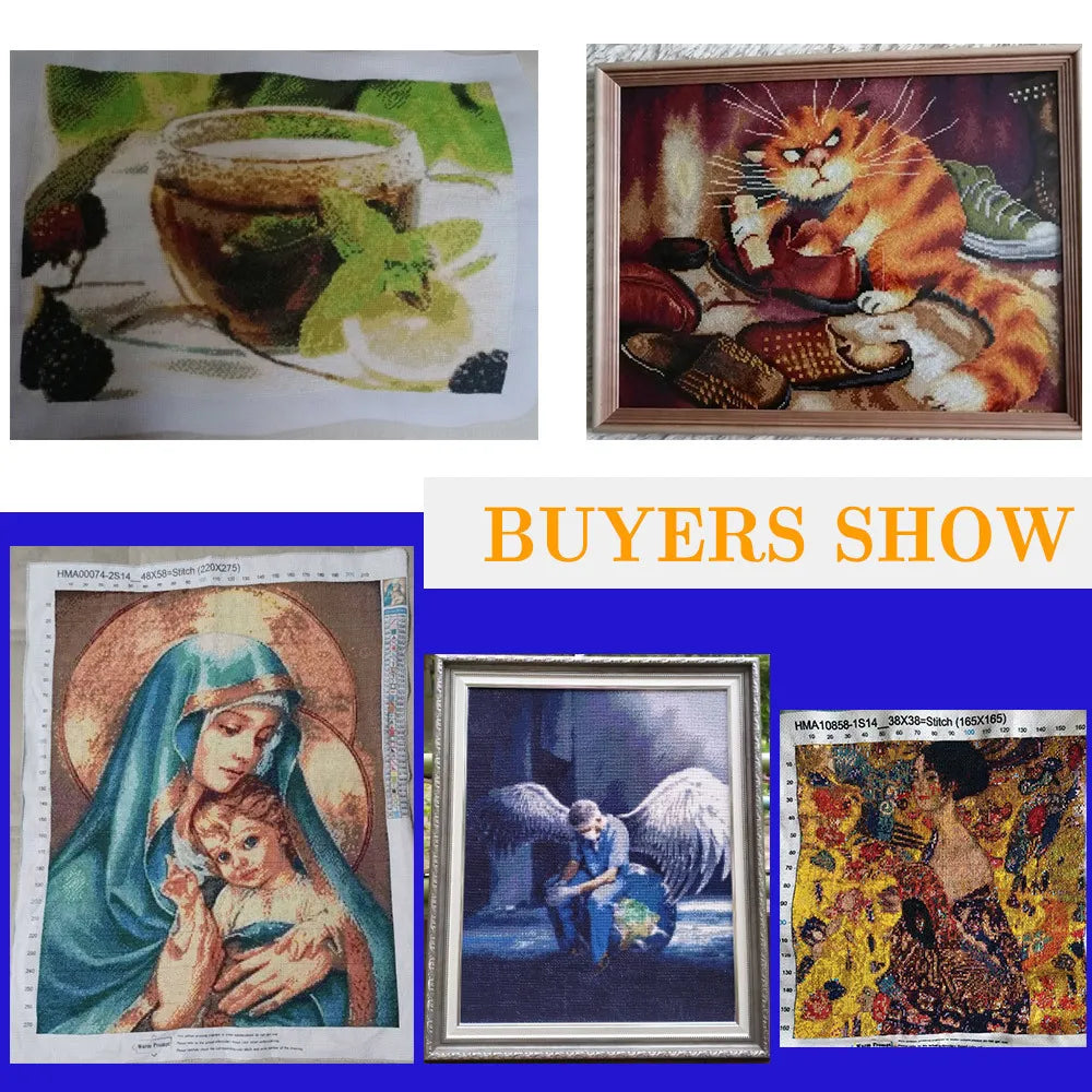 Meian Animal Chicken DIY Cross Stitch 11CT Embroidery Kits Needlework Craft Set Printed Canvas Cotton Thread Home Decoration For