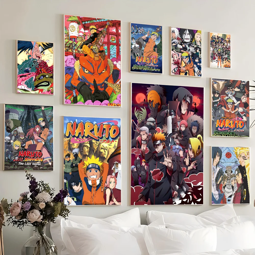 Anime Naruto Self-adhesive Art Poster Whitepaper Sticker DIY Room Bar Cafe Wall Decor