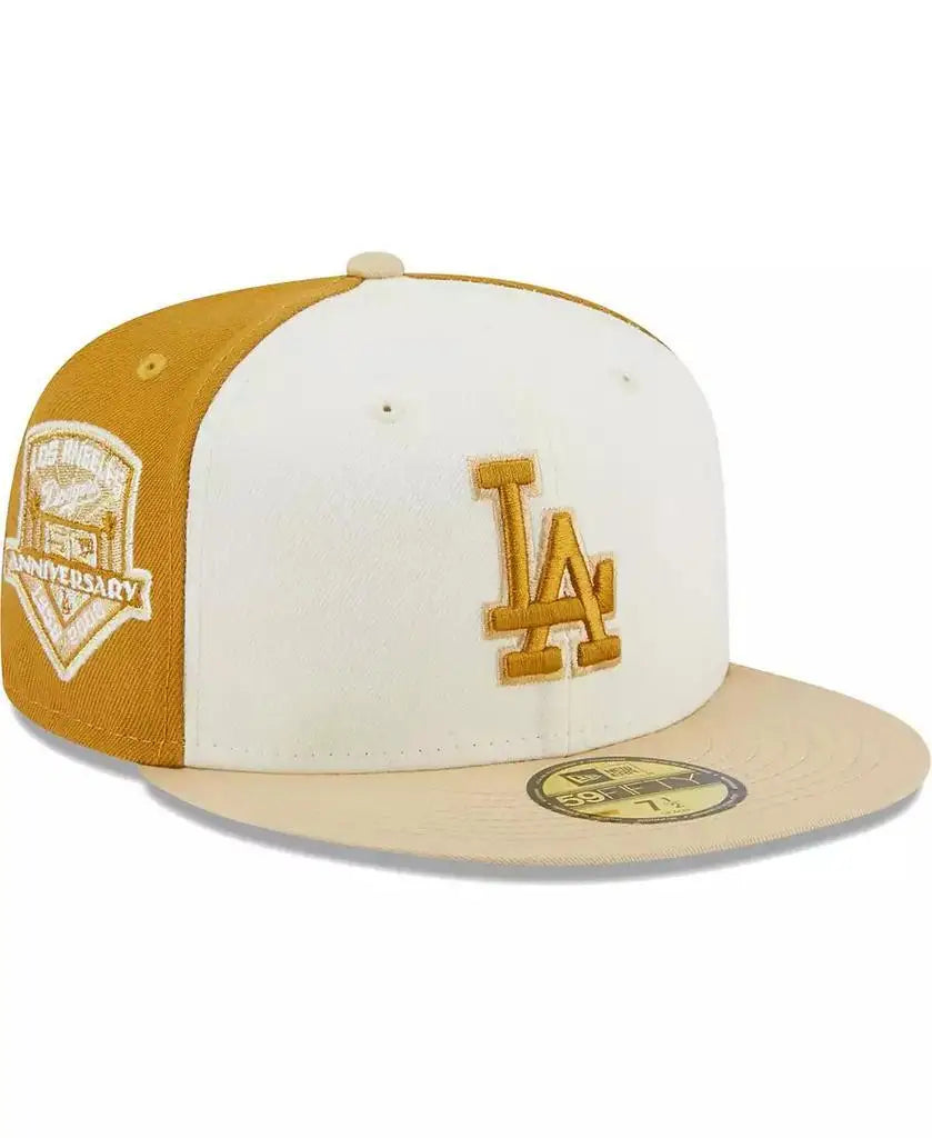 New Era | Men's Cream, Gold Los Angeles Dodgers Chrome Anniversary 59FIFTY Fitted Hat
