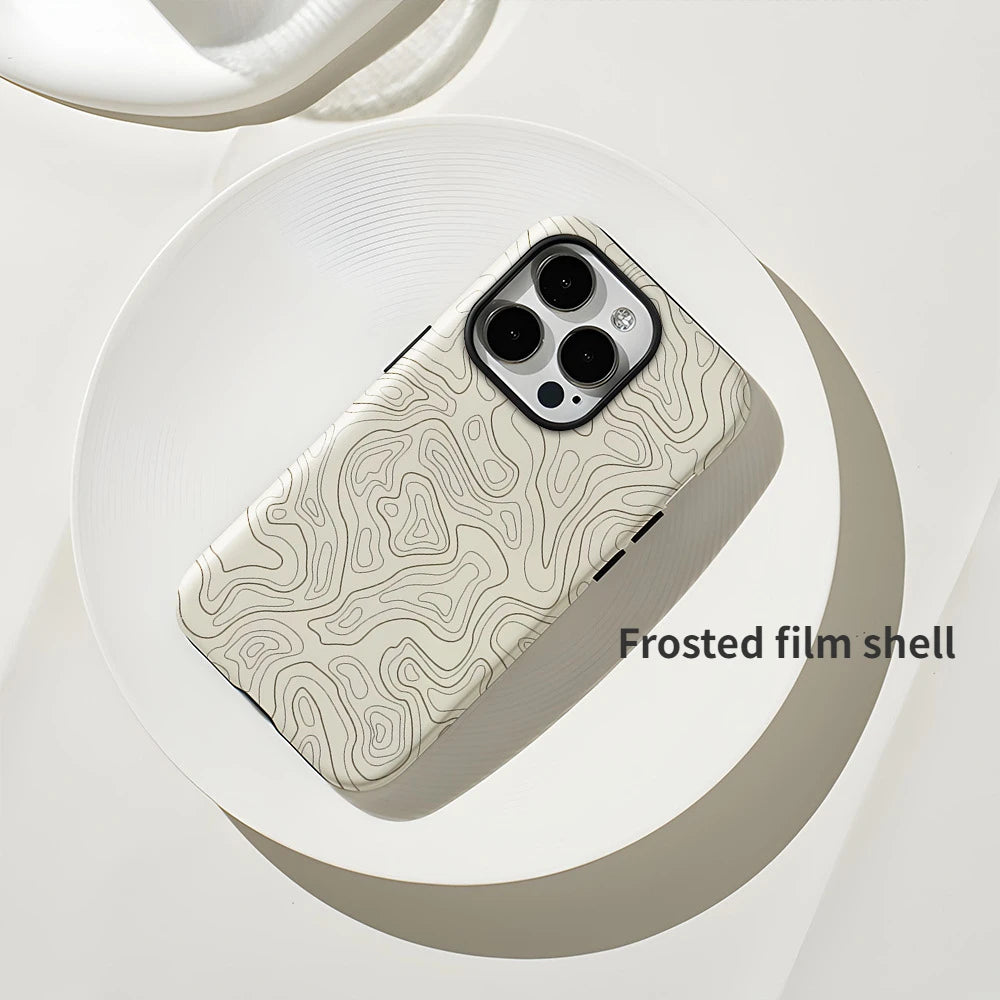 Wave Pattern Suitable for iPhone 16 Double-layer 2-in-1 Phone Case 15promax Frosted 14pro Anti Drop 13 12 Xs Xr Protective Cover