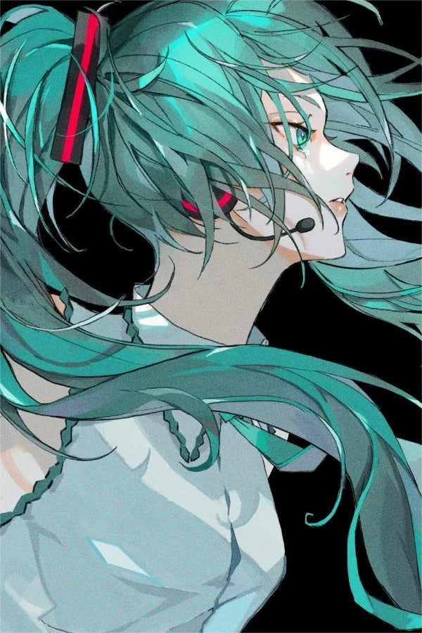 H-Hatsune Anime Miku-Poster Cartoon beautiful girl Anime Canvas Print Poster Poster Wall Art Decoration For Home Room Decoration