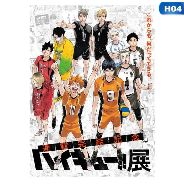 Haikyuu Anime Volleyball Poster  Kids Room Canvas Wall Art Decor Cartoon Painting Print