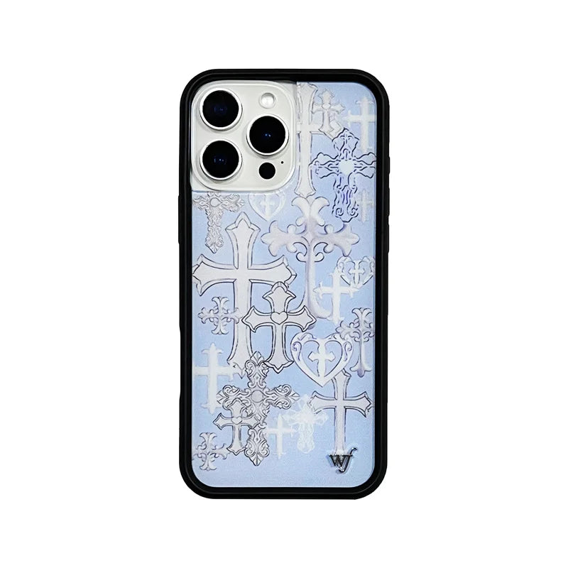 Wildflower Glossy 3D Full Marble Spider Web Pattern Phone Case For iPhone 16 15 14 13 12 Pro Max WF Letter Anti-Fall Hard Cover