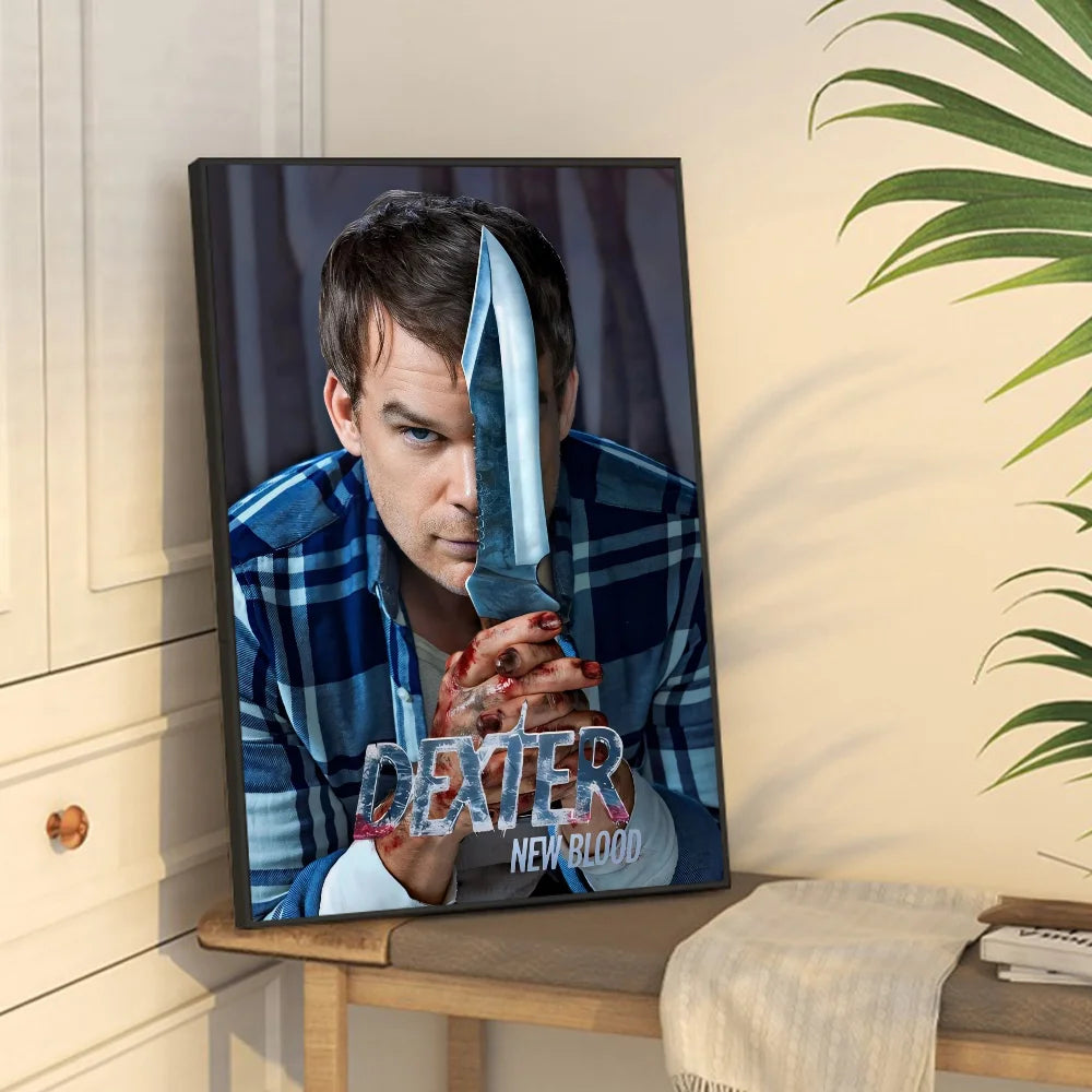 D-Dexter Movie Whitepaper Poster Waterproof Paper Sticker Coffee House Bar Aesthetic Art Wall Painting