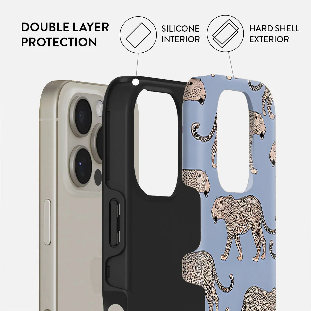 Animal Leopard Funda Case For iPhone 16ProMax 15 14Plus 13 12 11 Acrylic TPU Dual Layer Two in One Magnetic Phone Cover