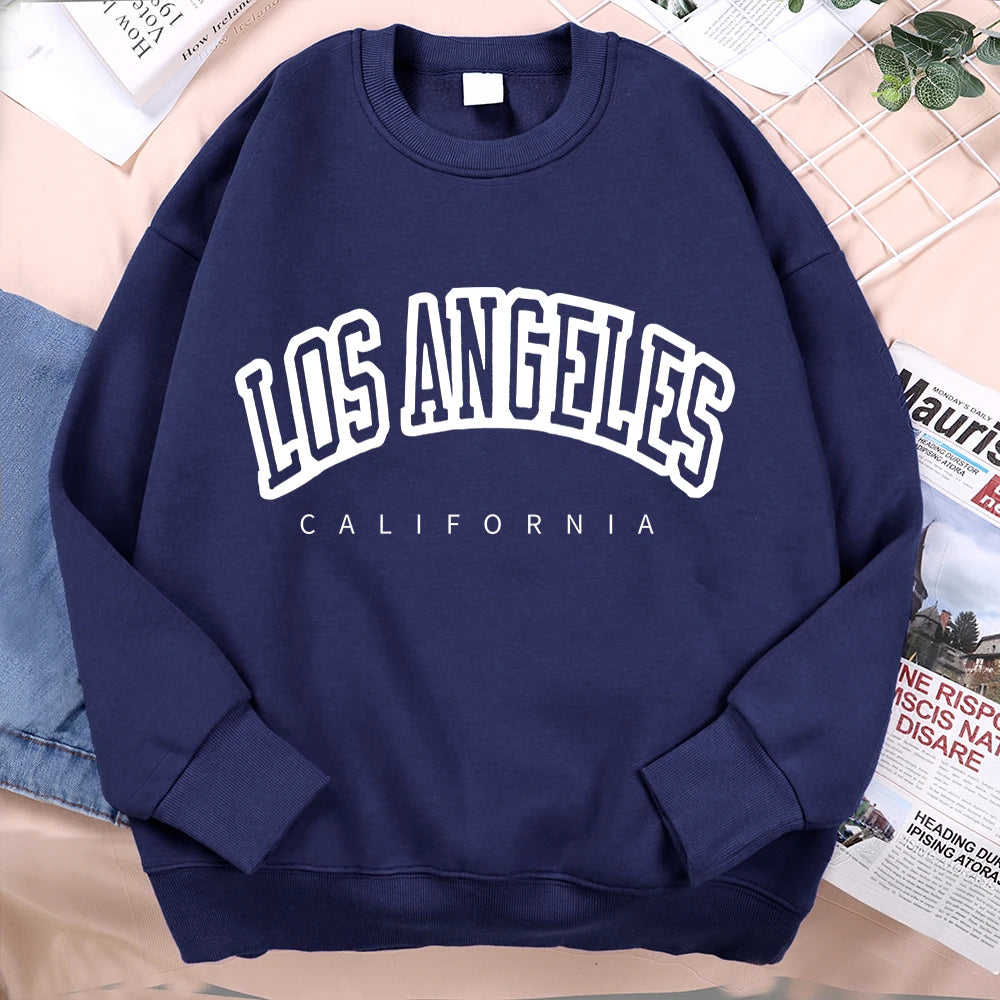 Los Angeles California City Hoody Men Women Fashion Loose Hoodie Hip Hop Fleece Sweatshirt Fashion Crewneck Pullover Couple