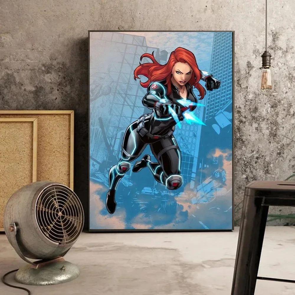 MINISO Canvas Painting Marvel Movie Avengers Superhero Wall Art Posters SpiderMan Home Room Decoration Murals Print Picture Gift