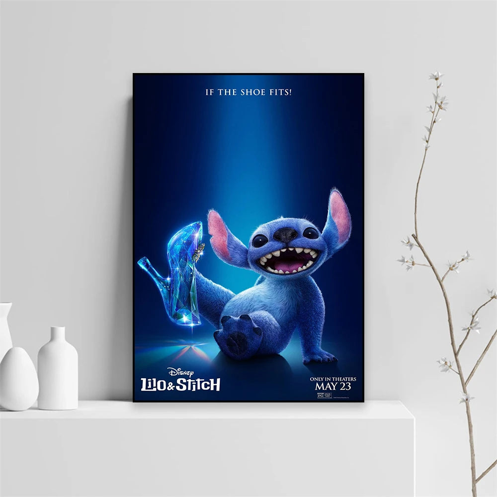 Cartoon Movie Lilo & Stitch 2025 Canvas Painting Fun and Motivational Film Poster Movie Prints Stitch Wall Art Decoration