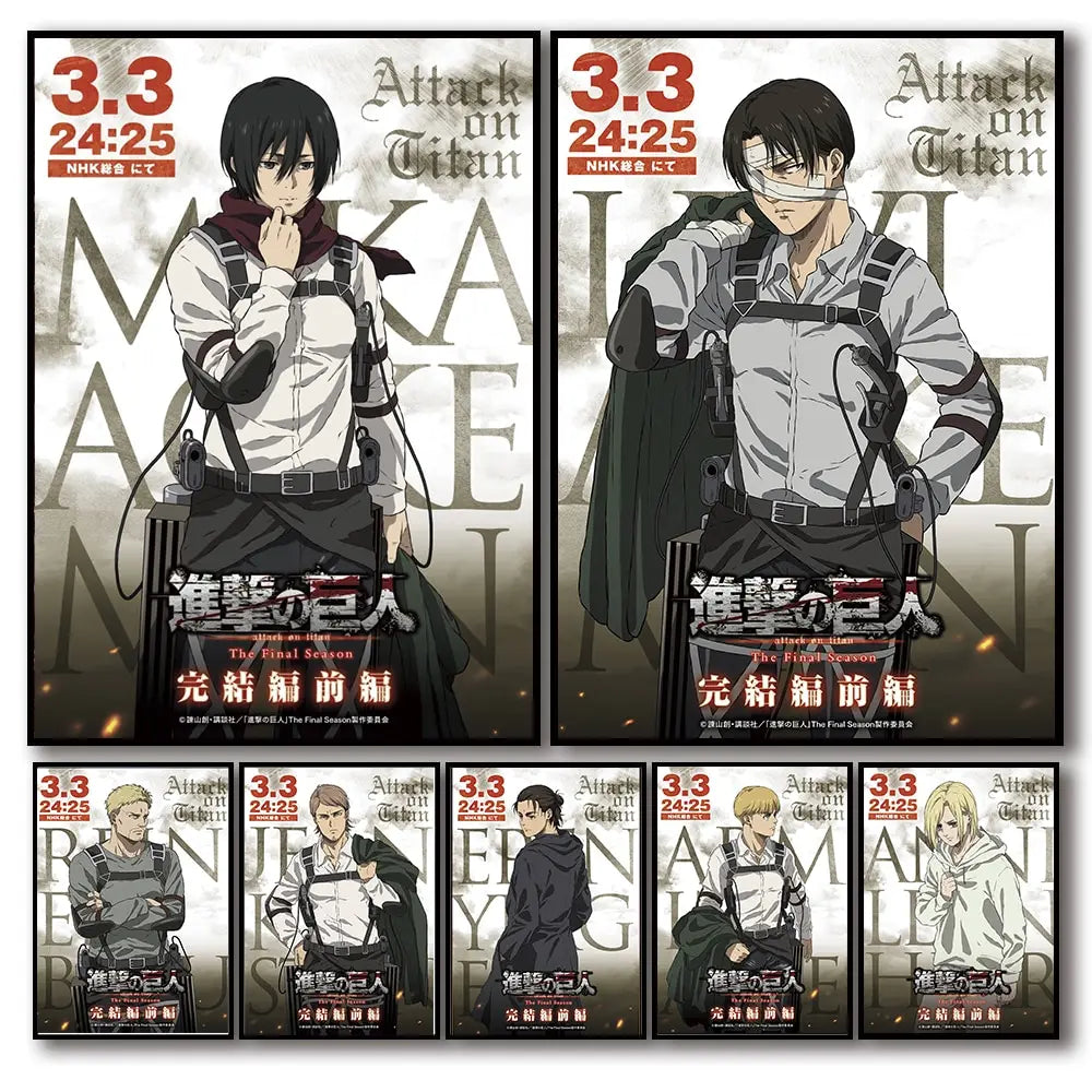 Anime Attack on Titan Final Season Poster  Aesthetic Manga Canvas Painting for Home Kids Room Wall Art Mural Decor
