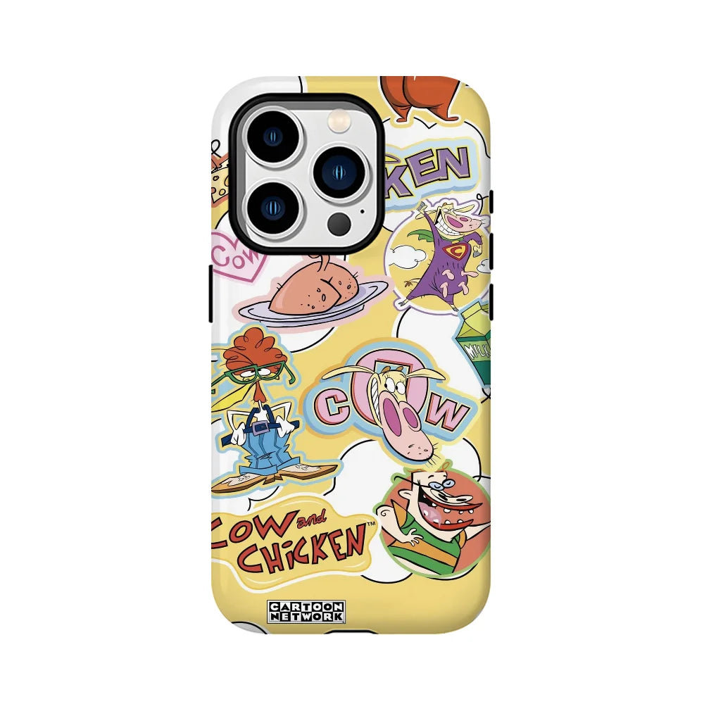 Cartoon Cow Chicken Sticker Phone Case Phone Case Film shell For iPhone 16 15 14 13 12 11 Pro Max Plus