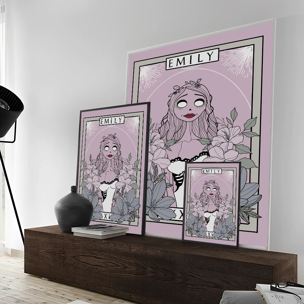 C-Corpse Bride Cartoon Movie Sticky Posters Retro Kraft Paper Sticker DIY Room Bar Cafe Aesthetic Art Wall Painting