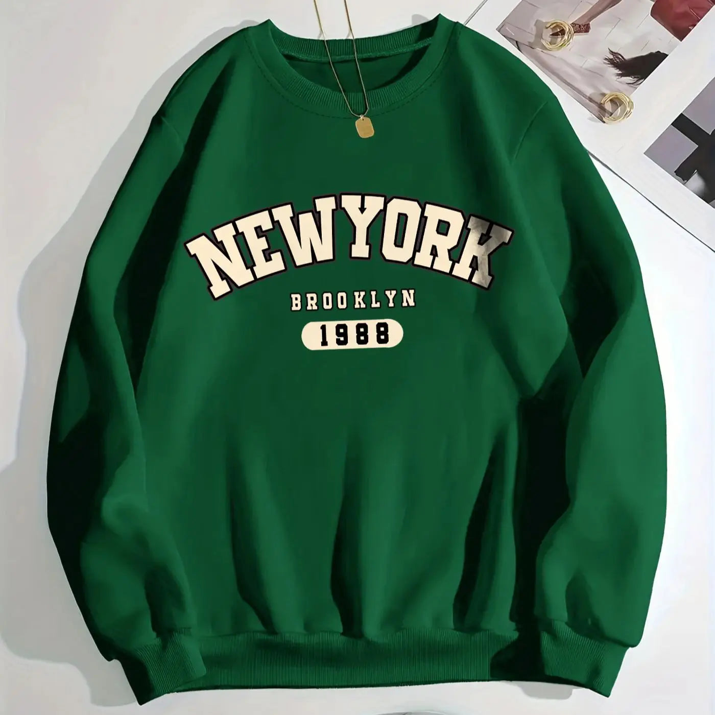 letter print sweatshirt, crew neck casual sweatshirt for winter & fall, women's clothing.