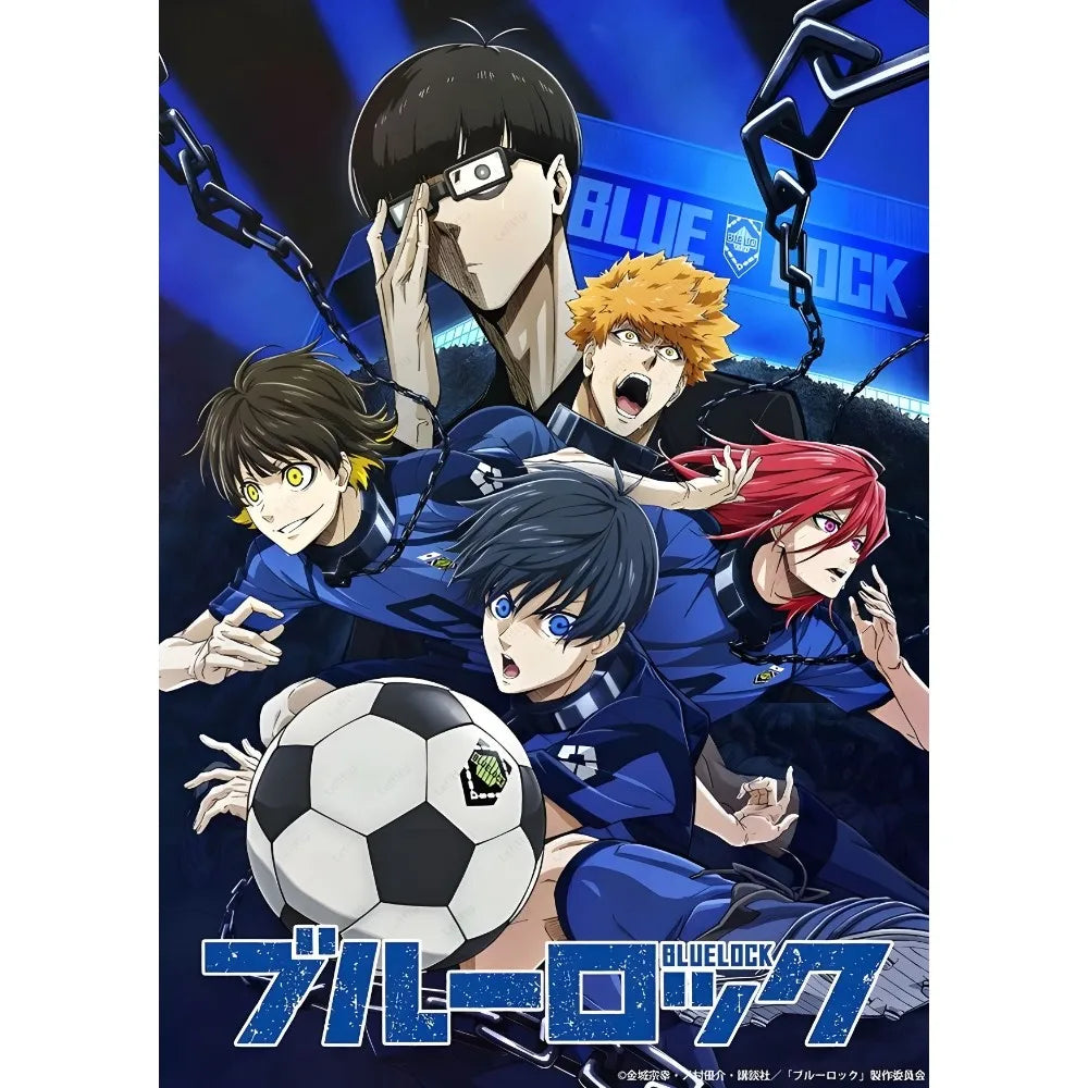 Anime B-BLUE LOCK Football Catoon Poster Corridor Wall Art Printing Waterproof Home Living Bed Room Decor