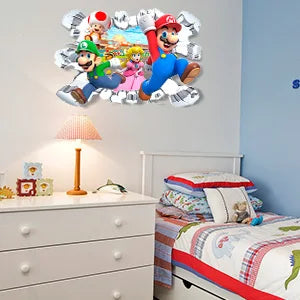Mario Wall Stickers, 1 Pcs Decal for Party Decorations or Huge Posters for Boys Room Nursery Livingroom and Door (14'' x 23.2'')