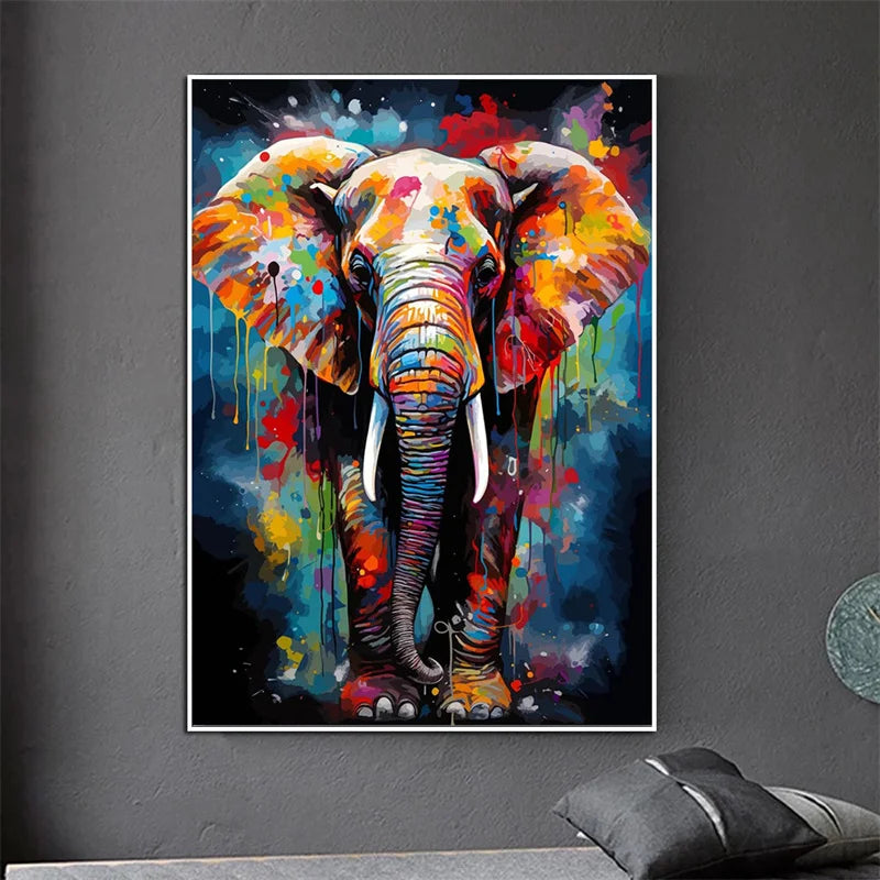 Watercolor Animals Canvas Paintings Rhino Cat Owl Panda Lion Tiger Wild Animals Grafffiti Art Posters Prints Home Decor Wall Art