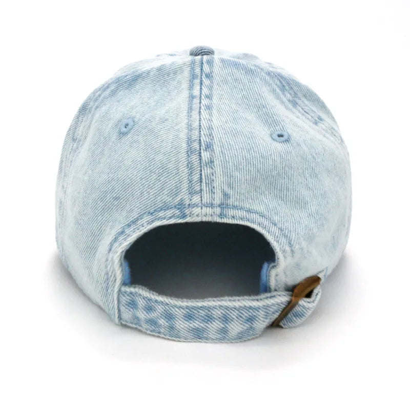 MAXSITIU Four Seasons Solid washed denim baseball caps for men vintage distressed hip-hop hats women spring summer peaked cap