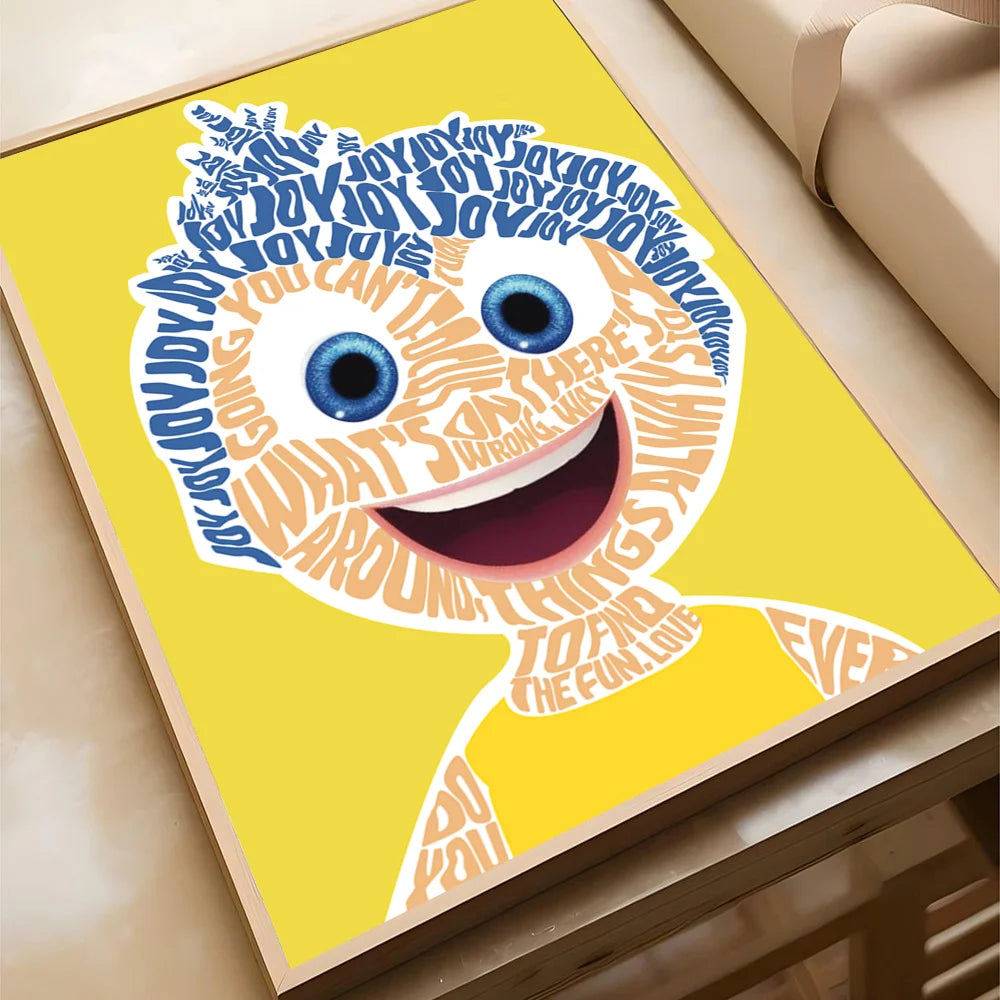 Movie I-insides Out 2 Poster Self-adhesive Art Waterproof Paper Sticker Coffee House Bar Room Wall Decor