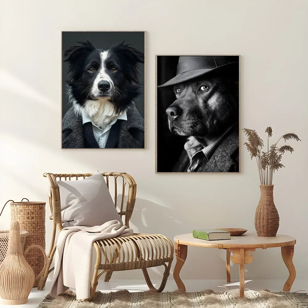 Dog friend funny spoof gift Poster 1pc Living room wall decor aesthetic Hallway Bedroom Bathroom Bar Festive Creative waterproof