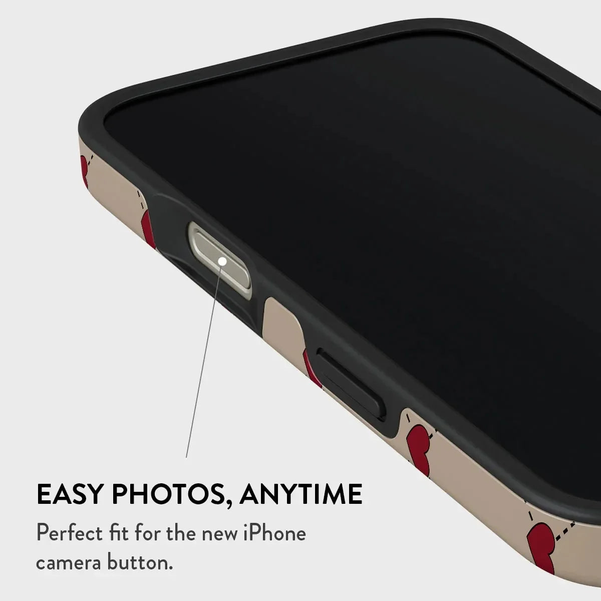 BURGA Red Love Letter Phone Case for IPhone 16 15 14 13 12 11 Pro Max Plus Luxury Double-layer Back Cover