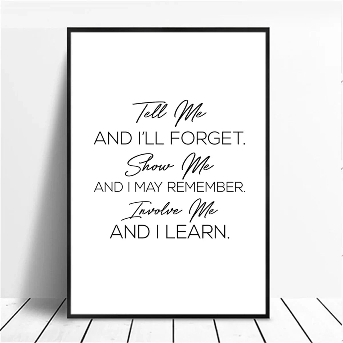 Canvas Painting Positive Energy Phrases Motivational Words Quote Poster Black and White Minimalist Wall Art Pictures Home Decor