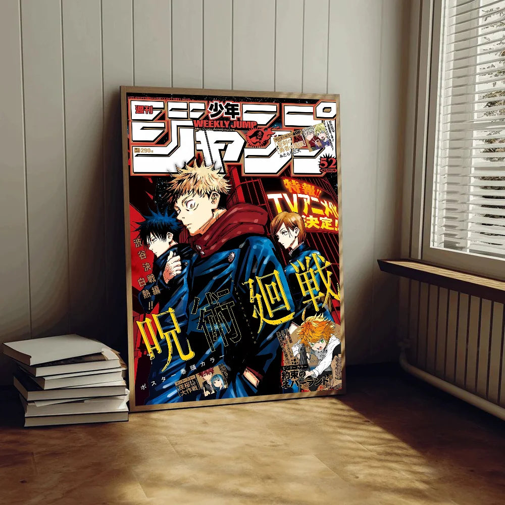Jujutsu Kaisen Anime Anime Posters Sticky HD Quality Wall Art Retro Posters for Home Kawaii Room Decor