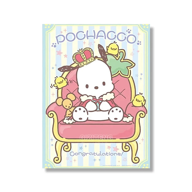 MINISO Cartoon Poster Sanrio Kuromi Hello Kitty Canvas Wall Art Print Mural Home Decoration Birthday Christmas Gift