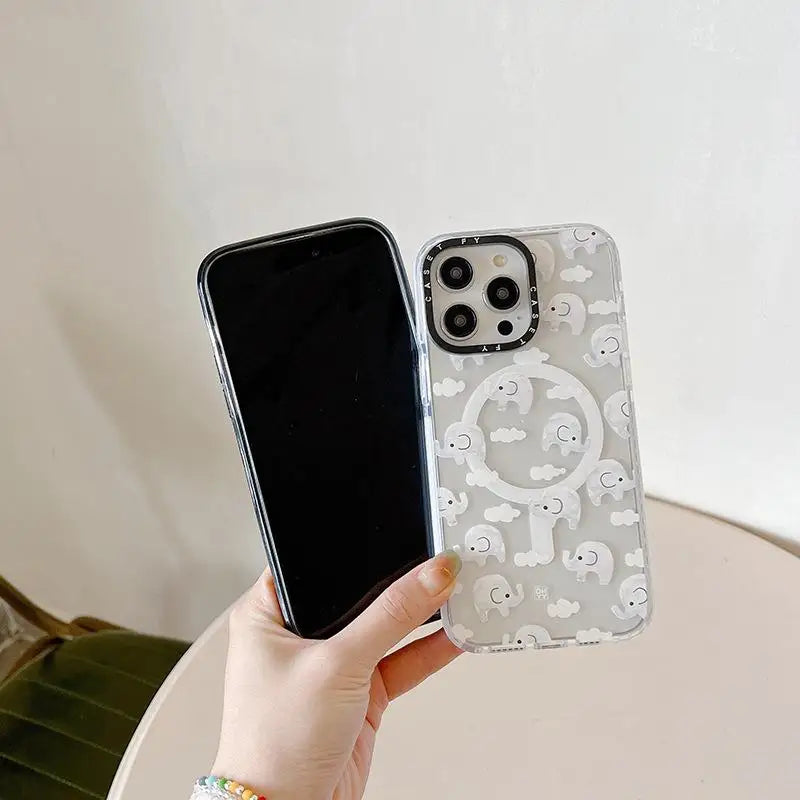 Circus Elephant Suitable for Apple iPhone 16 ProMax Magnetic Phone Case 15 Trendy Brand 14 13 Anti-fall
