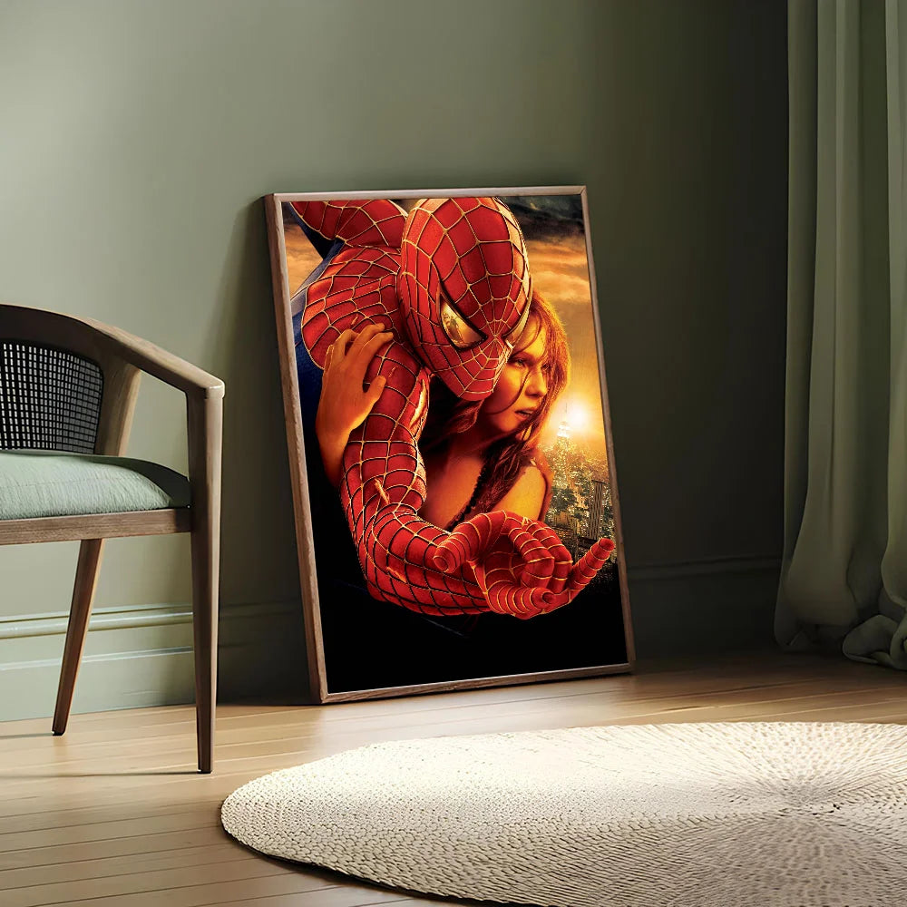 TOMY Spiderman Anime Posters Sticky HD Quality Wall Art Retro Posters For Home Room Wall Decor