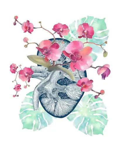 Anatomy Medical Poster Flower Organ Wall Art Canvas Painting Anthropology Educational Picture for Laboratory Doctor's Room Decor