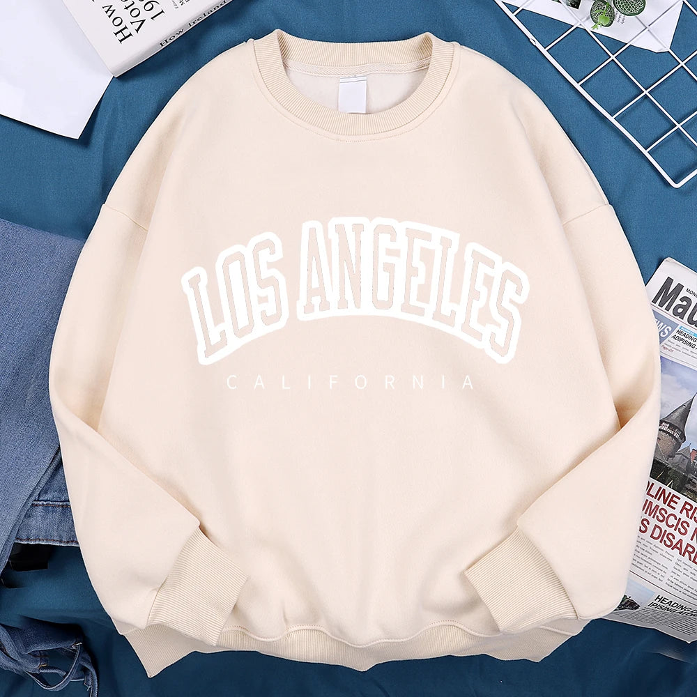 Los Angeles California City Hoody Men Women Fashion Loose Hoodie Hip Hop Fleece Sweatshirt Fashion Crewneck Pullover Couple