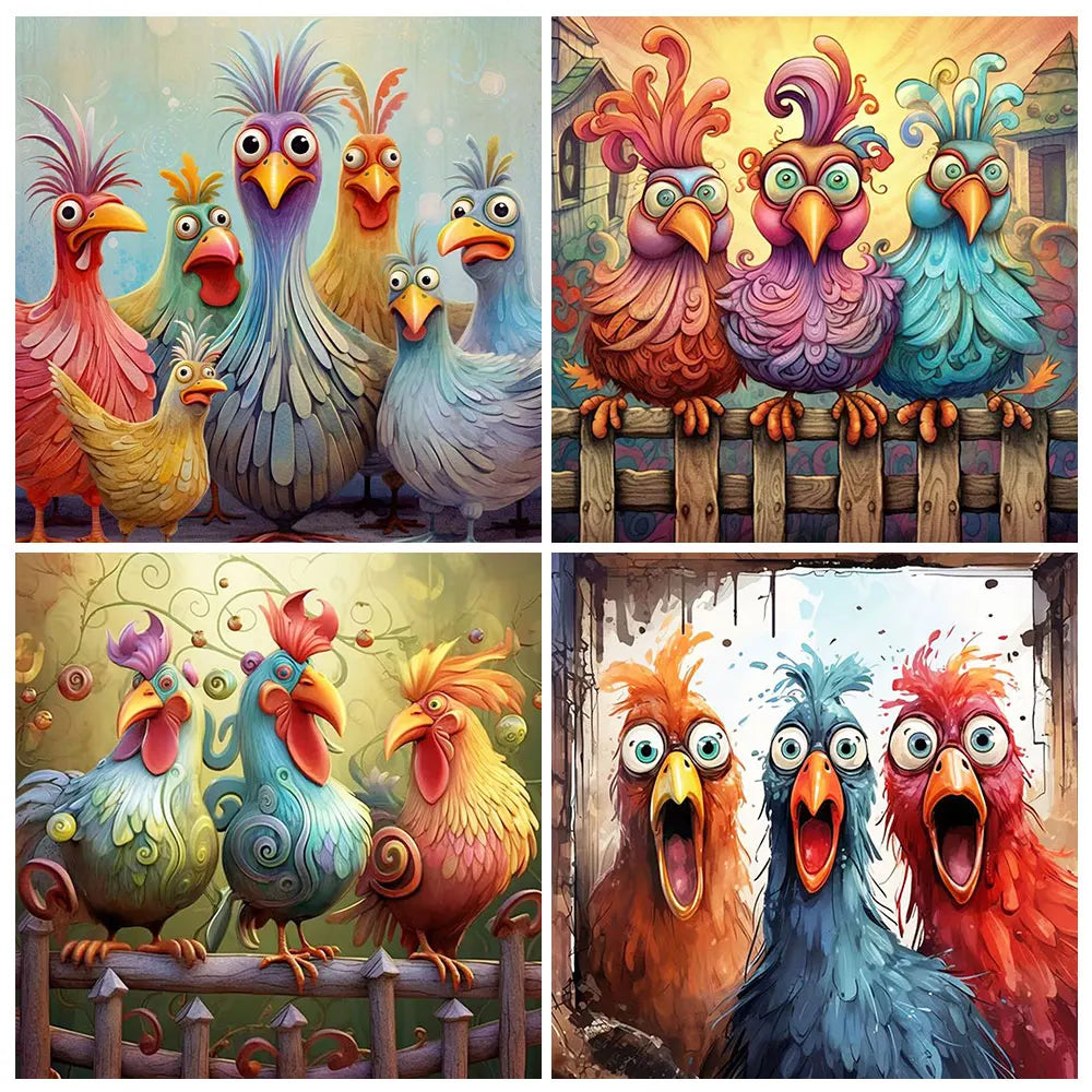 Animal Diamond Mosaic New Arrival 2024 Diamond Painting Picture Of Rhinestones Rooster Cross Stitch Kits Home Decor