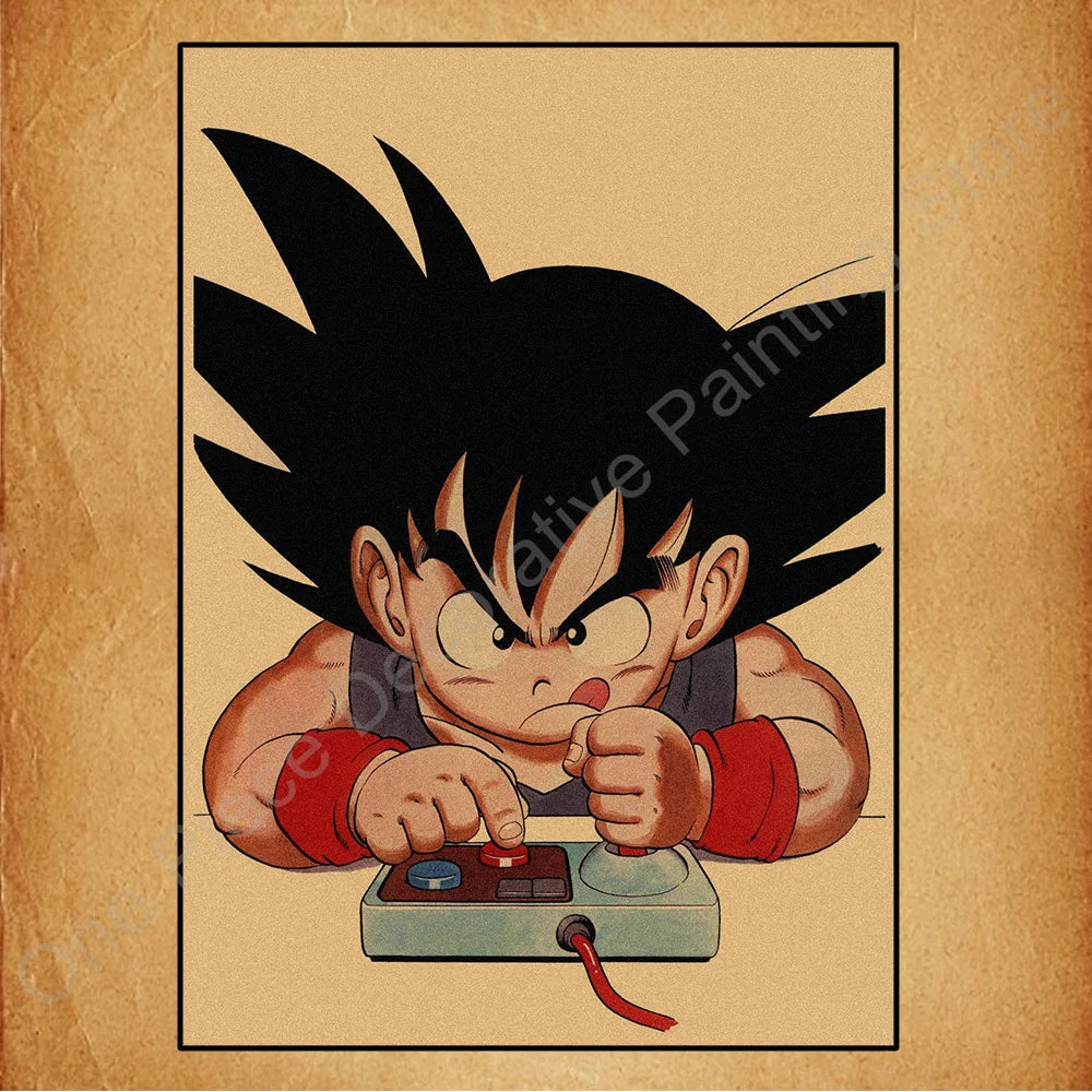 Bandai Classic Anime Retro Dragon Ball HD Poster Goku Gohan Vegeta Piccolo Friza Canvas Painting Print Wall Art Children Gift