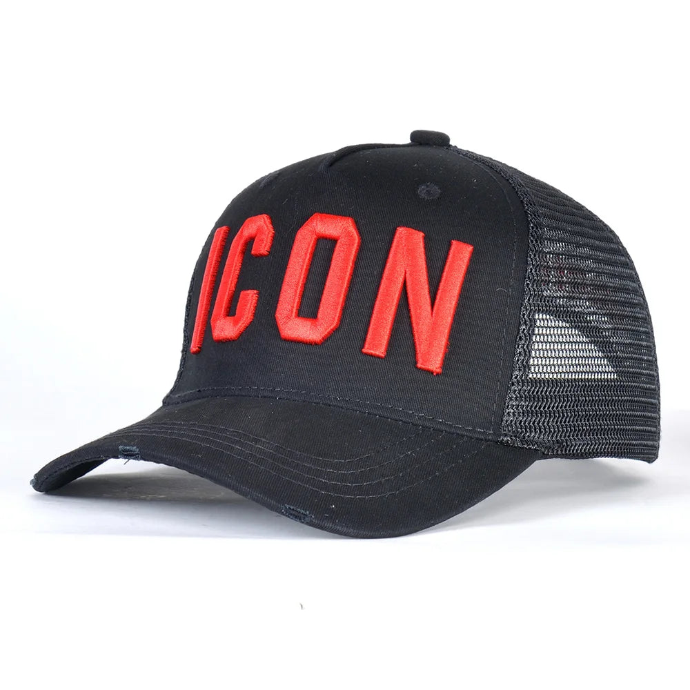 DSQICOND2 DSQ Mesh Summer Baseball Cap for Men Women Embroidery ICON Letters Dad Hat Hip Hop Trucker Cap Hombre Gorras Casquette