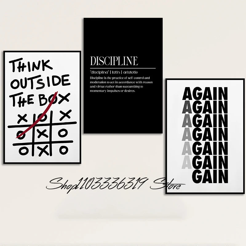 Modern Motivational Quotes Inspirational Discipline Art Poster Canvas Painting Wall Prints Picture for Living Room Home Decor