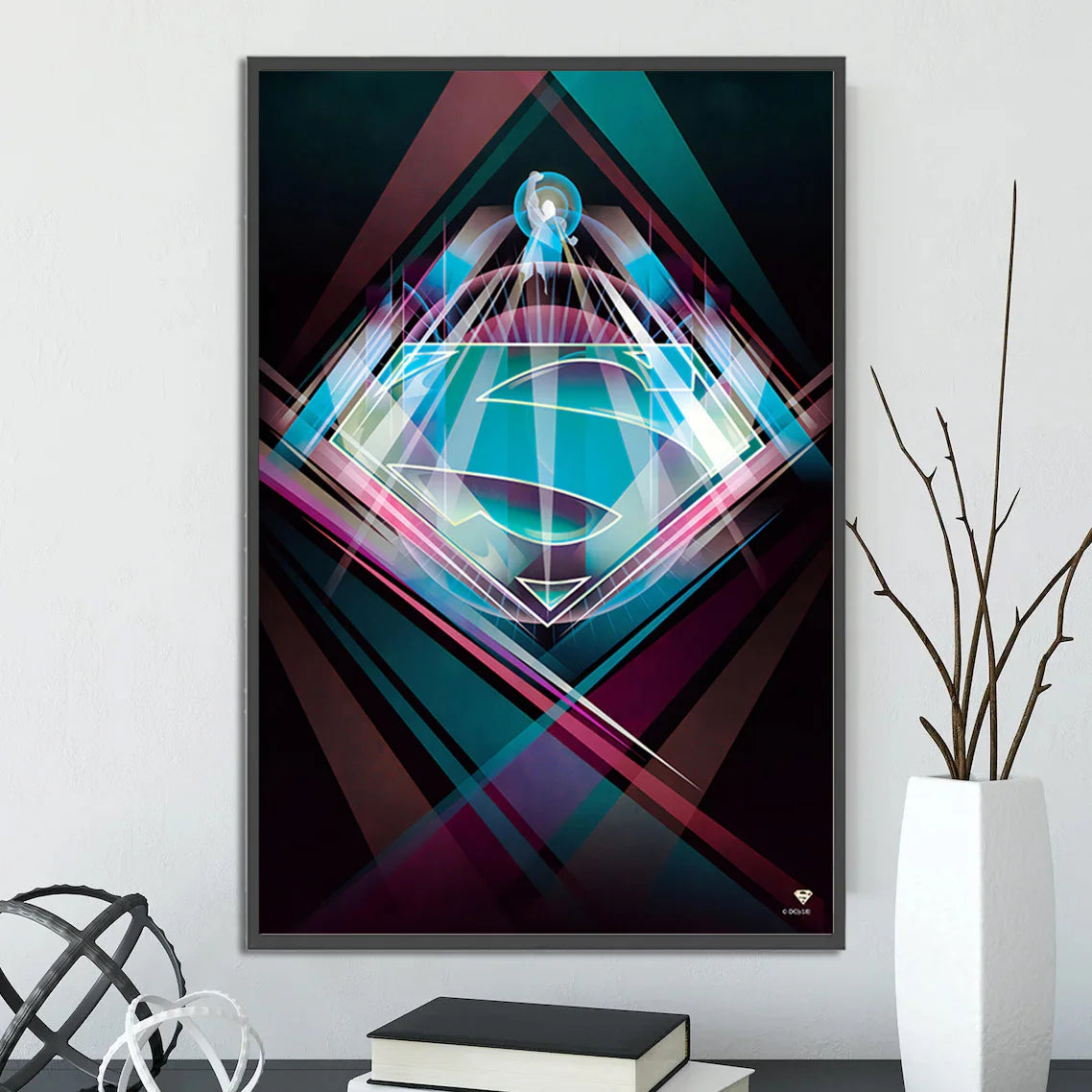 DC Superman Logo Self-adhesive Poster Movie Wallpaper Figures Home Decoration Painting Wall Art Batman Room Decor Kids Gift