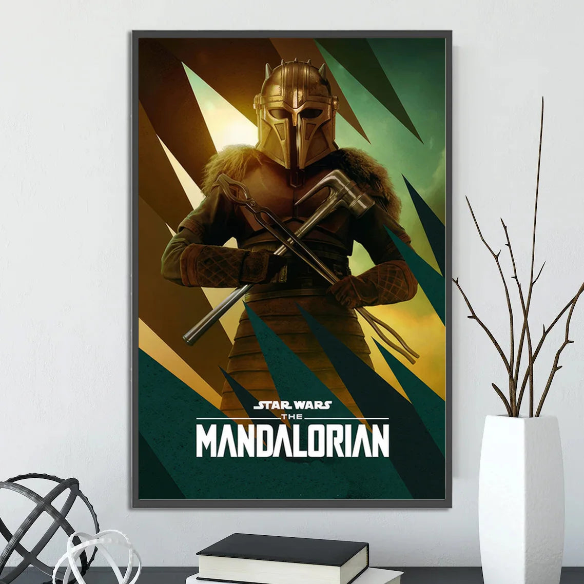 Star Wars Mandalorian Self-adhesive Poster Figures Home Decoration Painting Wall Art Computer Room Decor Kid Gift Yoda Wallpaper