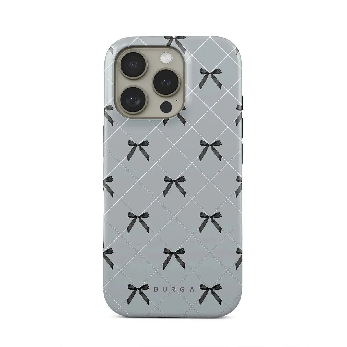 BURGA Cute INS Bows Phone Case for IPhone 16 15 14 13 12 11 Pro Max Plus Luxury Double-layer Back Cover