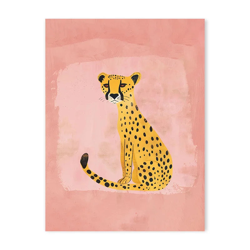 Cute Cartoon Colorful Animal Poster Children's Room Field Nursery Kindergarten Decoration Canvas Home Wall Art