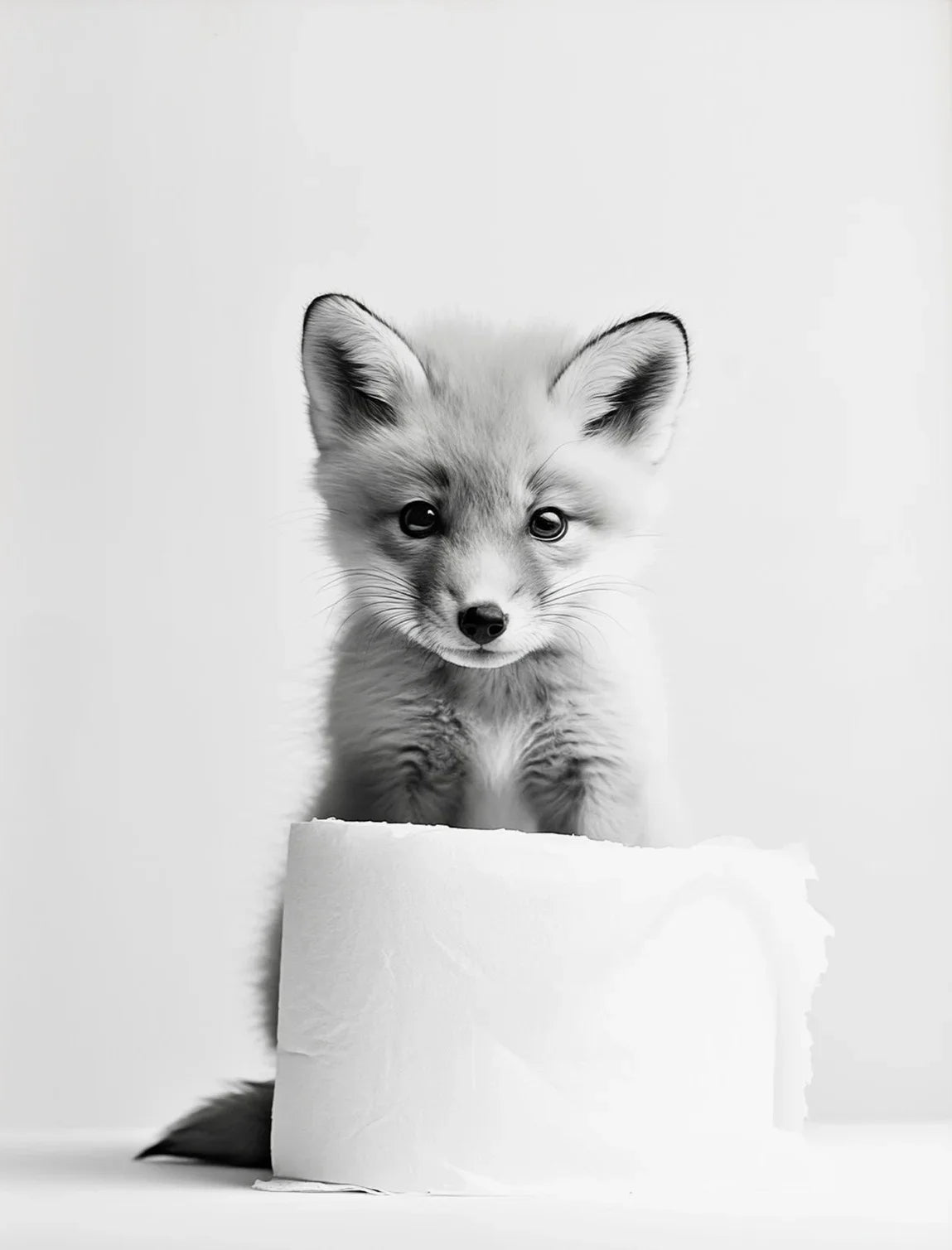 Black And White Cute Animals Canvas Painting Poster Funny Toilet Paper Otter Cat Tiger Wall Art Print Picture for Bathroom Decor