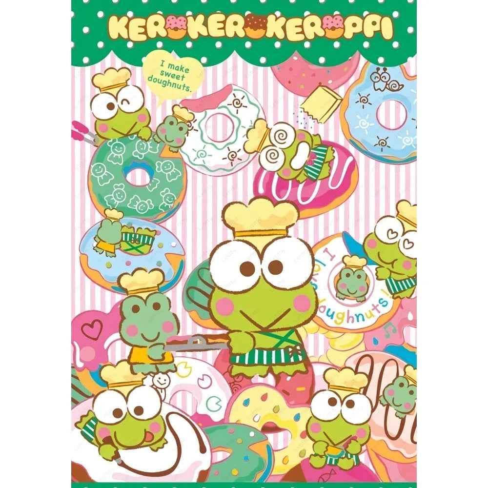 Cute Hallokitty Cinnamoroll Kuromi Poster Sticky Wall Art Printing Waterproof Home Living Bed Room Bar Aesthetic Decor