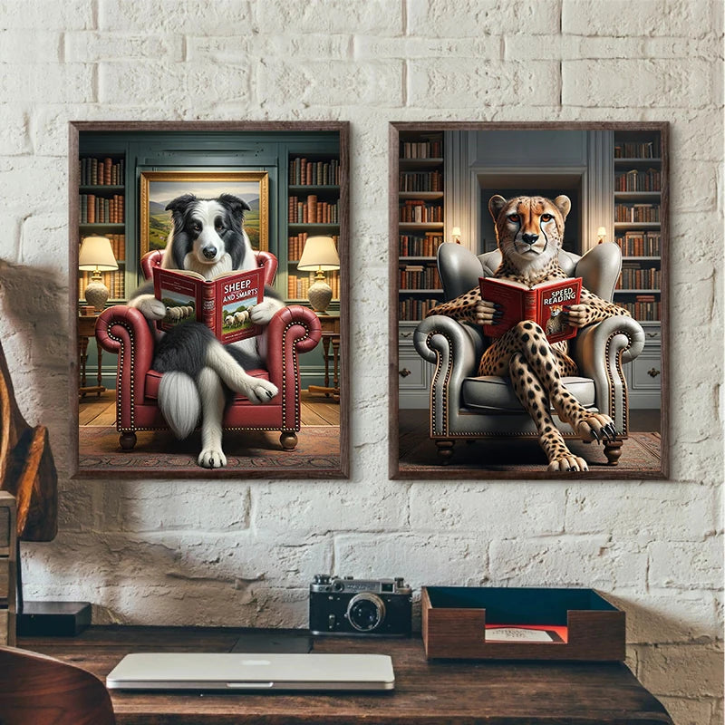 Interesting Animal Read Elephant Turtle Sheepdog Abstract Posters Prints Canvas Painting Wall Art Picture Living Room Home Decor