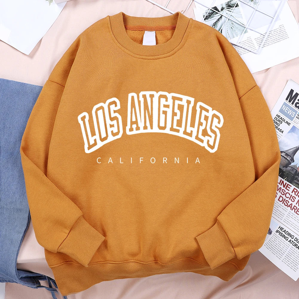 Los Angeles California City Hoody Men Women Fashion Loose Hoodie Hip Hop Fleece Sweatshirt Fashion Crewneck Pullover Couple