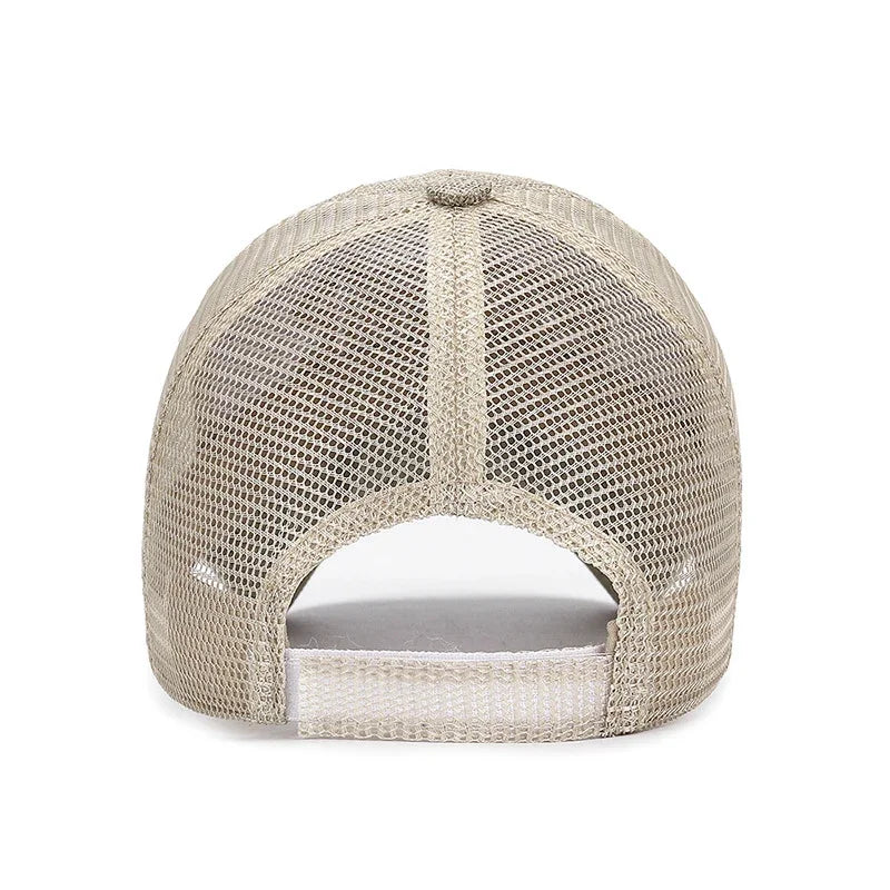 New Fashion Outdoor Sport Baseball Cap Casual Snapback Hats linen mesh fabric embroidery Suitable for spring  summer and autumn
